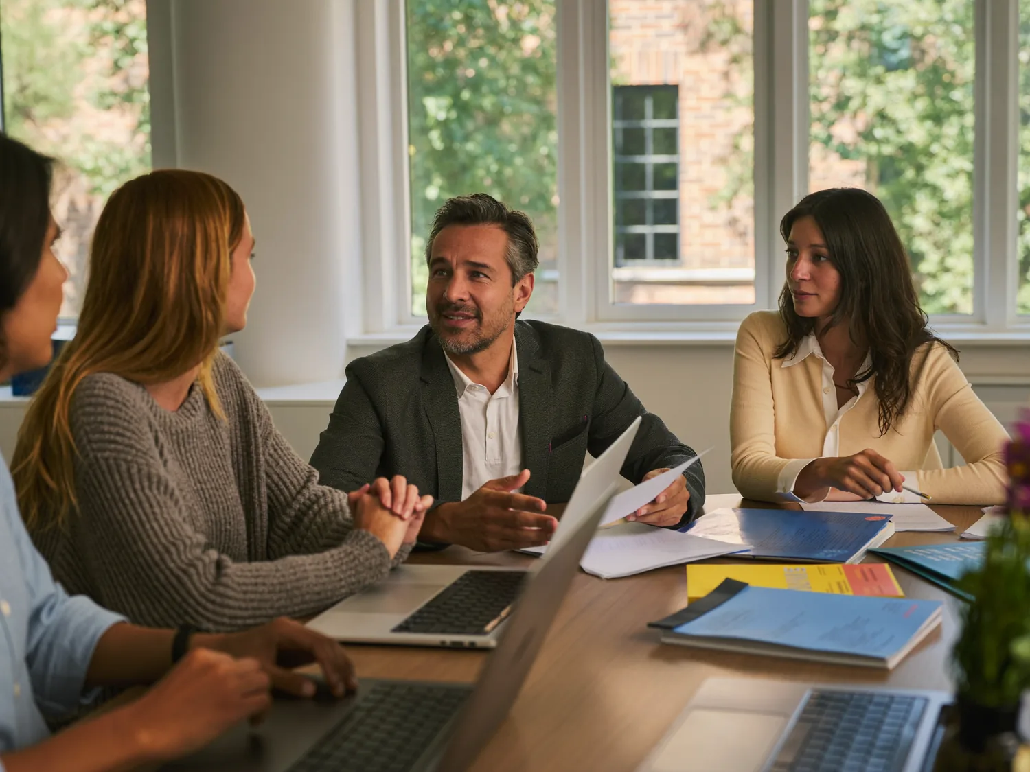 A distributor team in training with a mentor
